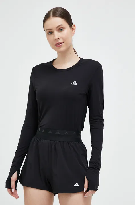 Bežecké tričko s dlhým rukávom adidas Performance Fast čierna farba