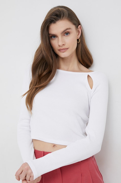 Longsleeve Pepe Jeans Natasha χρώμα: άσπρο