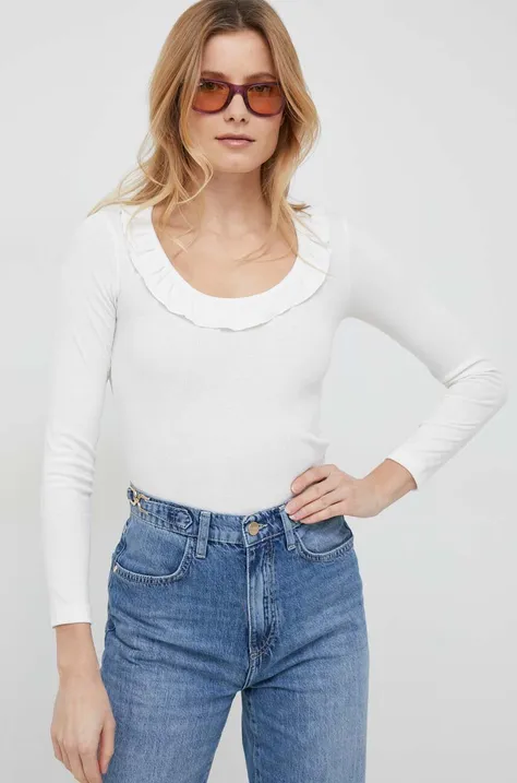 Majica z dolgimi rokavi Pepe Jeans Dorina ženska, bela barva