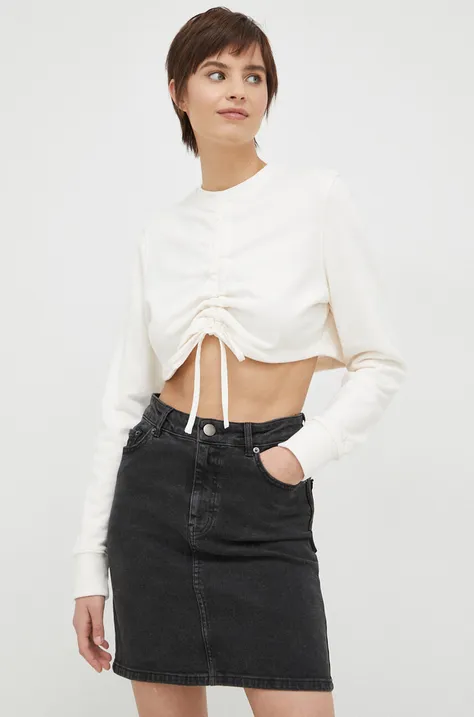 Calvin Klein Jeans bluza femei, culoarea alb, neted