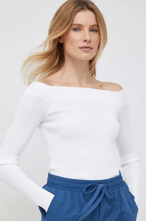 Sisley sweter damski kolor biały lekki
