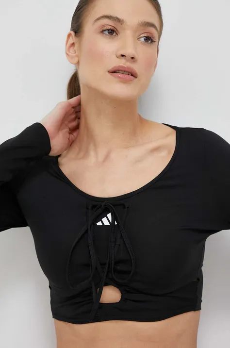 Блуза с дълги ръкави за трениране adidas Performance Dance в черно