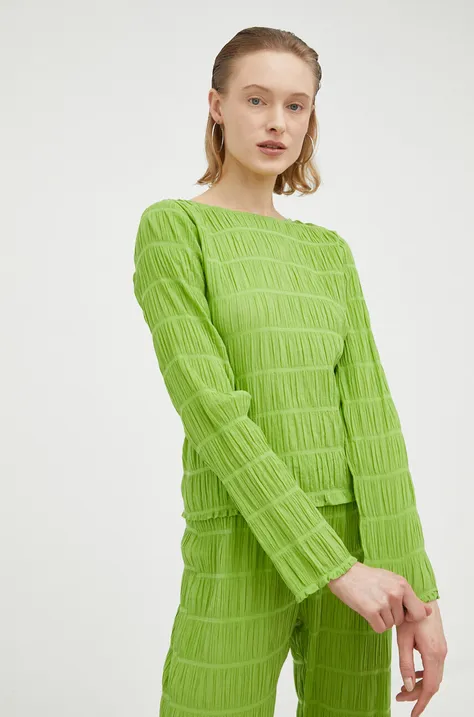 Tričko s dlhým rukávom Résumé dámsky, zelená farba