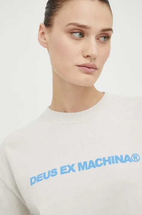 Βαμβακερή μπλούζα με μακριά μανίκια Deus Ex Machina χρώμα: μπεζ