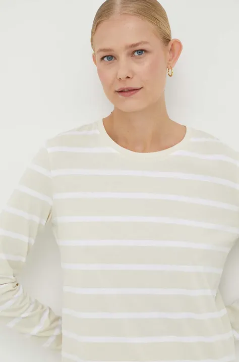 Βαμβακερή μπλούζα με μακριά μανίκια Lovechild χρώμα: μπεζ
