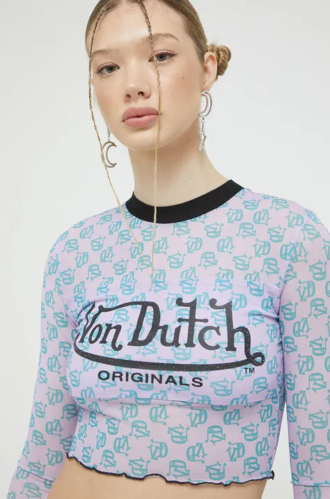 Majica dugih rukava Von Dutch za žene, boja: ljubičasta