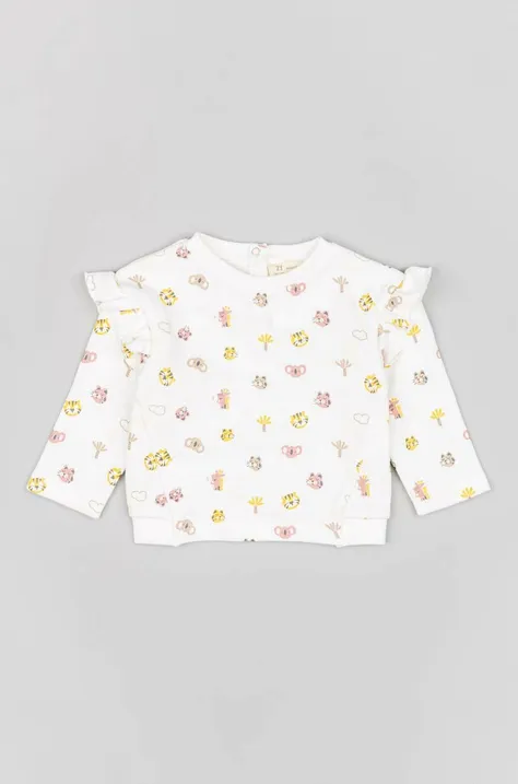 Tričko s dlhým rukávom pre bábätká zippy biela farba