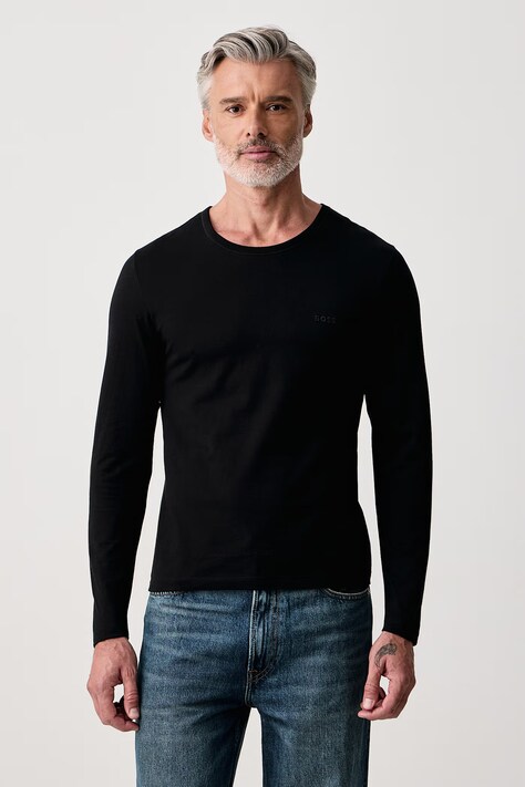 BOSS Tričko s dlhým rukávom pánske bavlnené LSShirtRN 3P Classic 3-pak hnedé 50492321