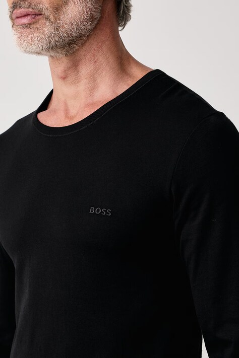 BOSS лонгслів чоловічий бавовняний LSShirtRN 3P Classic 3 шт — SS23-BUM00B, коричневий — фото 7
