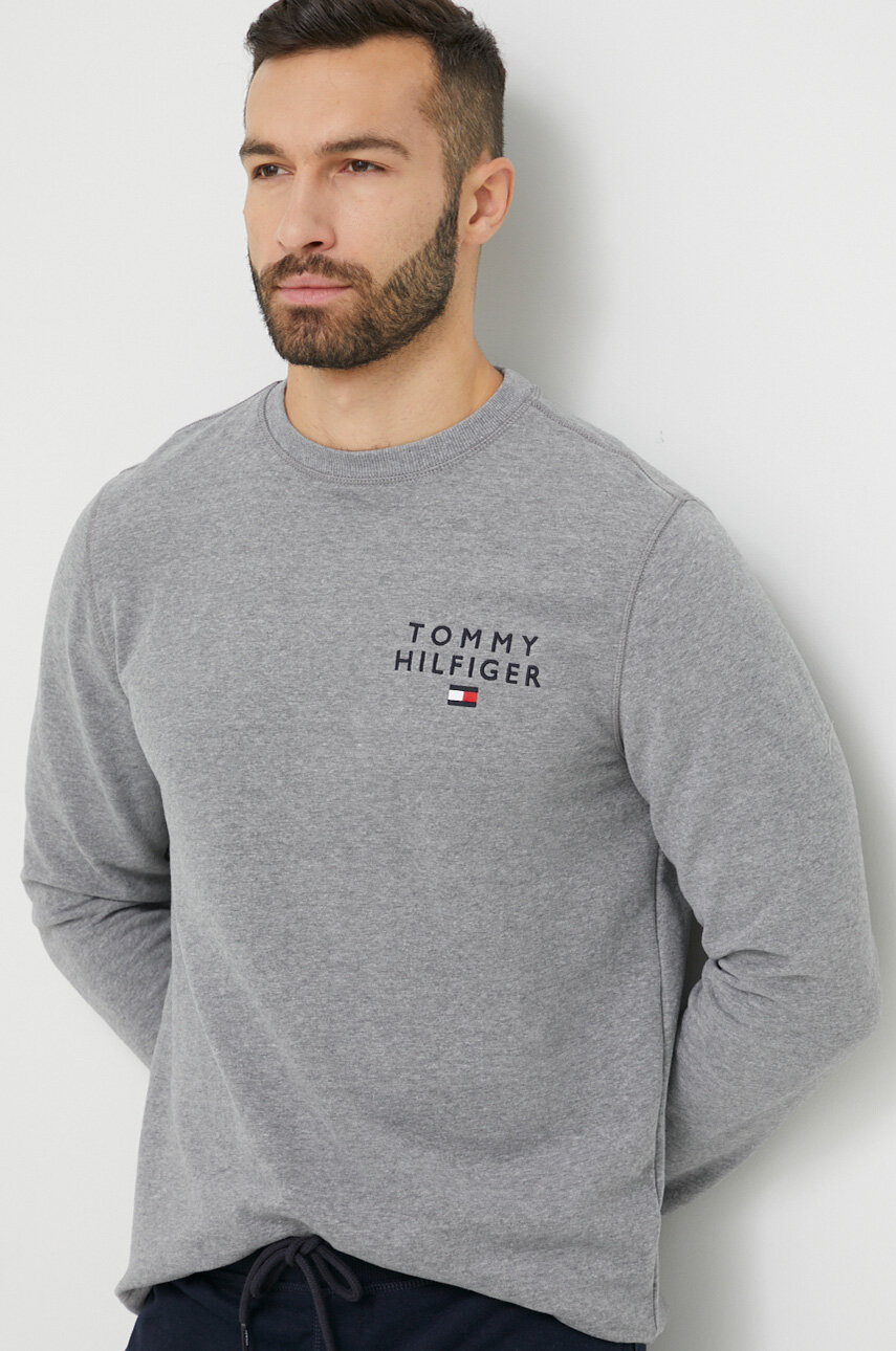 Homewear dukserica Tommy Hilfiger boja: siva, s uzorkom, UM0UM02878