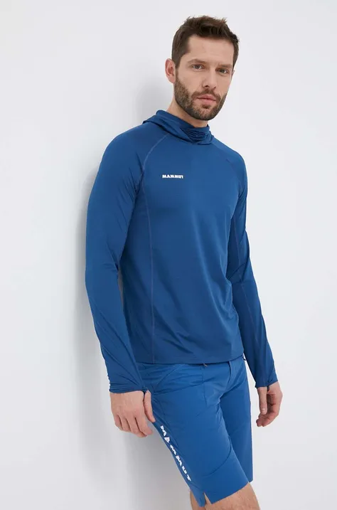 Спортна блуза с дълги ръкави Mammut Selun FL в тъмносиньо с изчистен дизайн