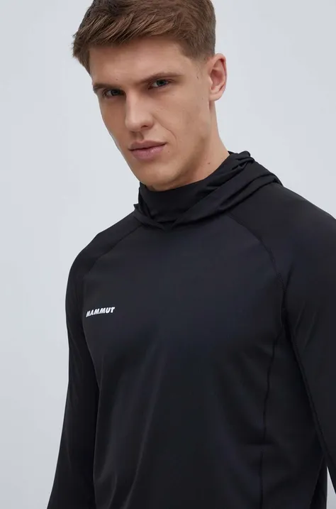 Спортна блуза с дълги ръкави Mammut Selun FL в черно с изчистен дизайн