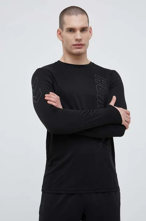 Majica z dolgimi rokavi za vadbo Hummel Topaz črna barva
