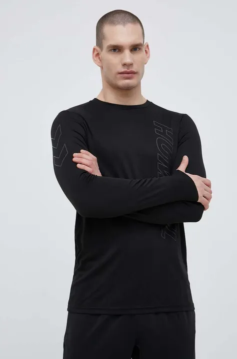 Блуза с дълги ръкави за трениране Hummel Topaz hmlTE T-SHIRT в черно с принт