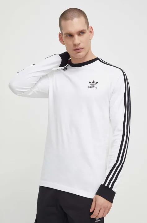 Βαμβακερή μπλούζα με μακριά μανίκια adidas Originals 0 χρώμα: άσπρο IC0434 IA4879