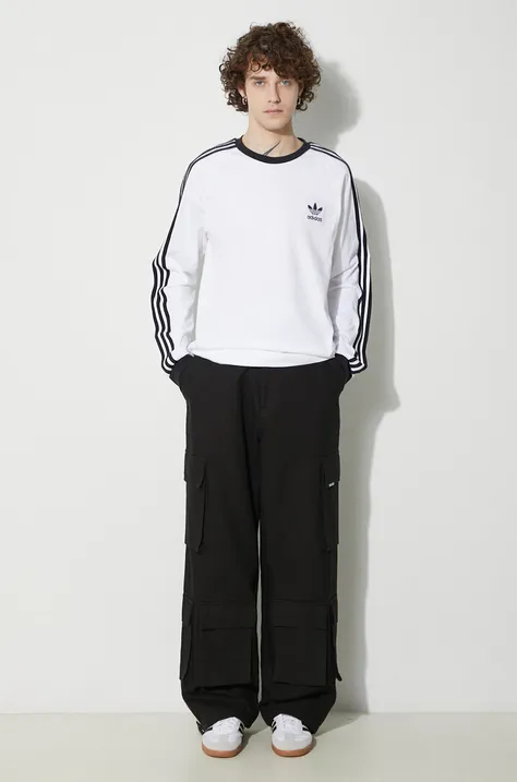Βαμβακερή μπλούζα με μακριά μανίκια adidas Originals 0 χρώμα: άσπρο IC0434 IA4879