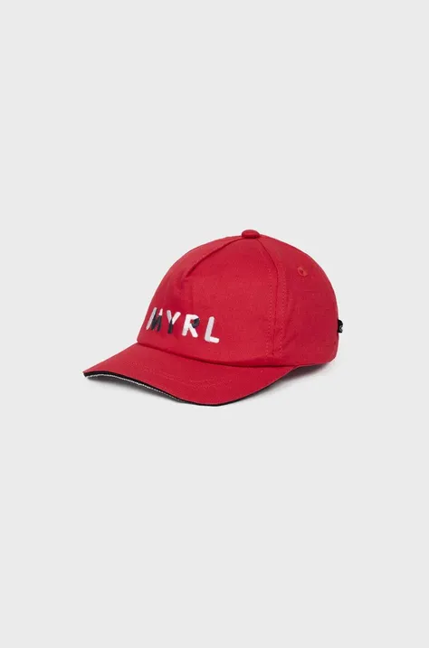 Otroška bombažna bejzbolska kapa Mayoral rdeča barva
