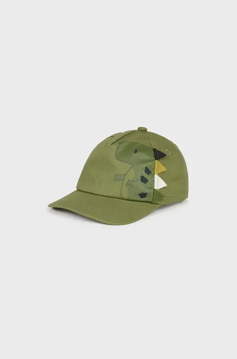 Mayoral czapka dziecięca kolor zielony gładka