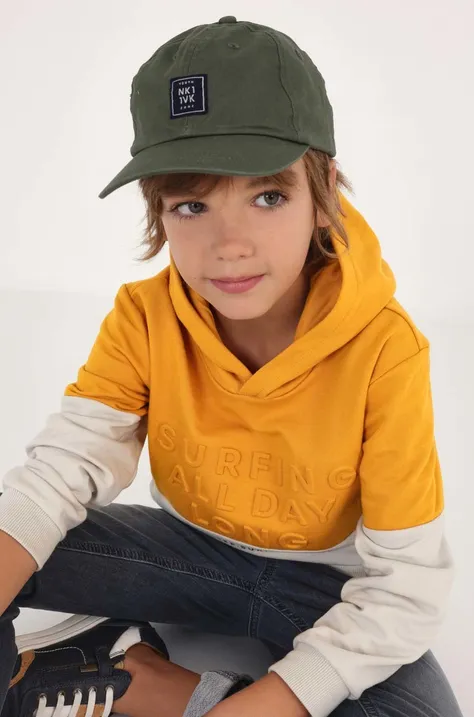 Mayoral czapka dziecięca kolor zielony z cienkiej dzianiny