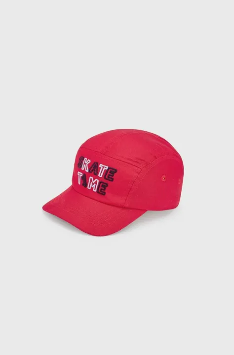 Дитяча шапка Mayoral колір червоний з тонкого трикотажу