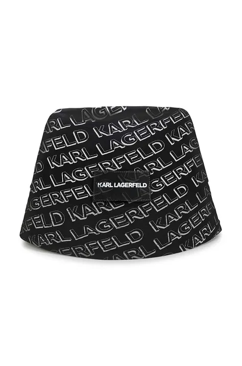 Otroški bombažni klobuk Karl Lagerfeld črna barva