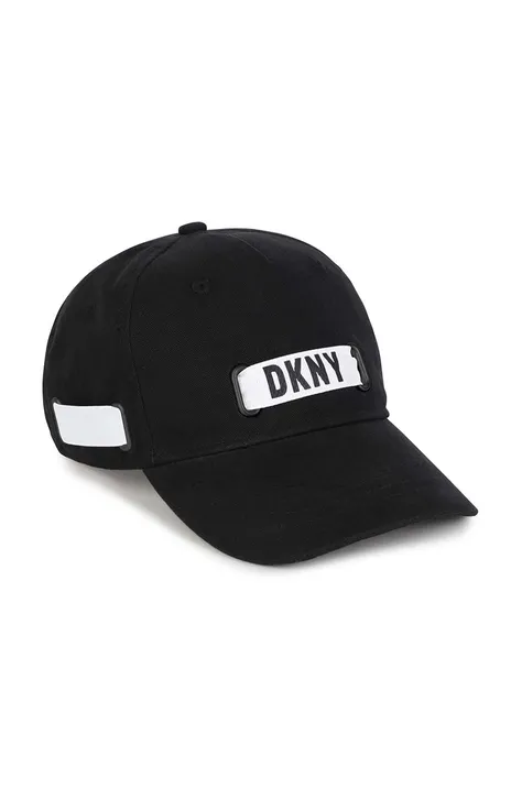 Детская хлопковая шапка Dkny цвет чёрный с аппликацией