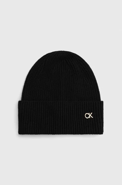 Kapa s dodatkom vune Calvin Klein boja: crna,