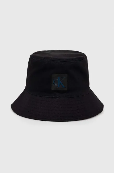 Pamučni šešir Calvin Klein Jeans boja: crna, pamučni