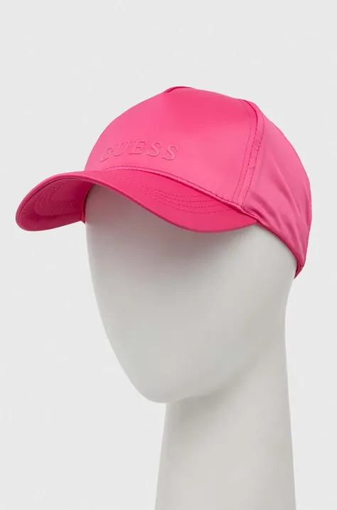 Kapa sa šiltom Guess boja: ružičasta, glatka