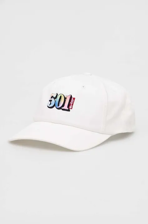 Καπέλο Levi's χρώμα: άσπρο