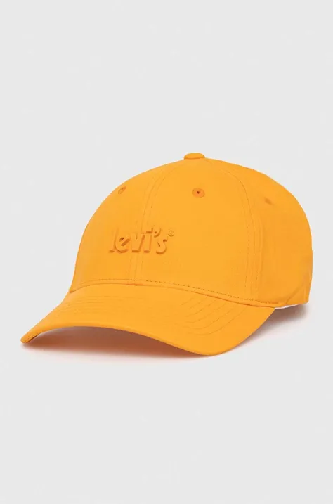 Levi's czapka z daszkiem kolor pomarańczowy gładka