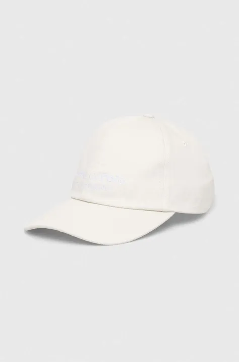 Хлопковая кепка Marc O'Polo цвет белый с аппликацией