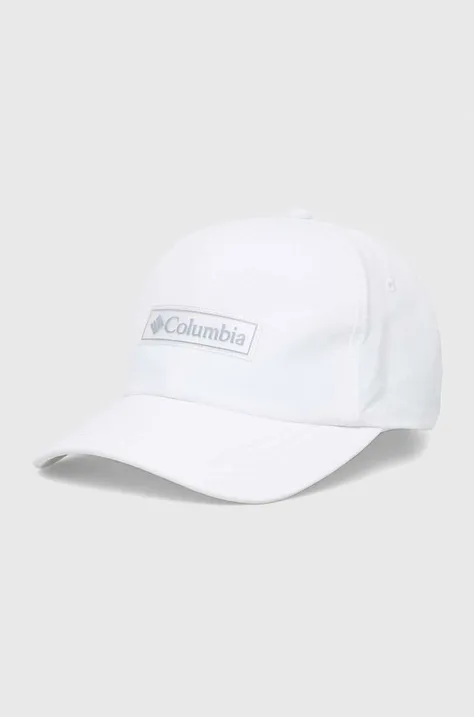 Columbia czapka z daszkiem kolor biały z aplikacją