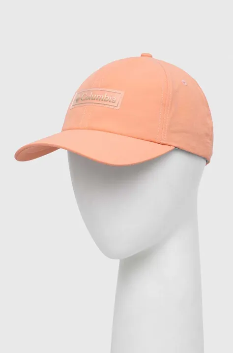 Columbia czapka z daszkiem kolor pomarańczowy z aplikacją