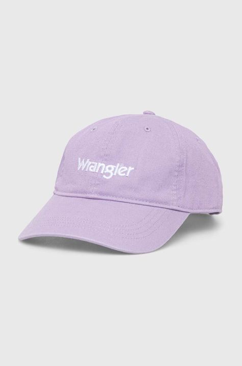 Βαμβακερό καπέλο του μπέιζμπολ Wrangler χρώμα: μοβ
