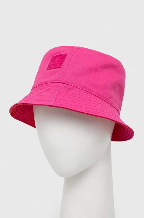 Двосторонній бавовняний капелюх Champion колір рожевий з бавовни