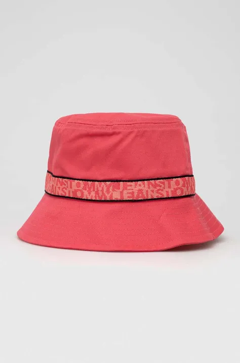 Tommy Jeans kapelusz bawełniany kolor różowy bawełniany
