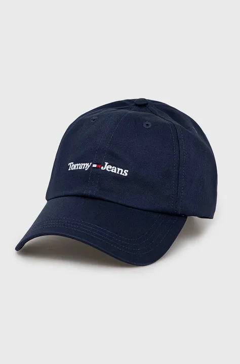 Βαμβακερό καπέλο του μπέιζμπολ Tommy Jeans χρώμα: ναυτικό μπλε