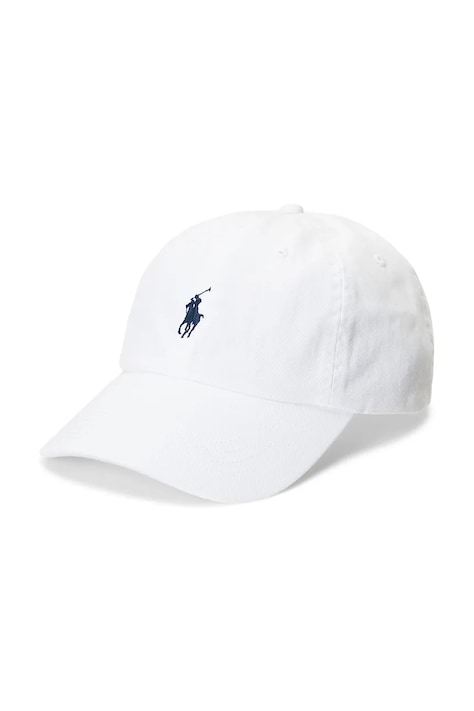 Памучна шапка с козирка Polo Ralph Lauren в жълто с изчистен дизайн 211912843