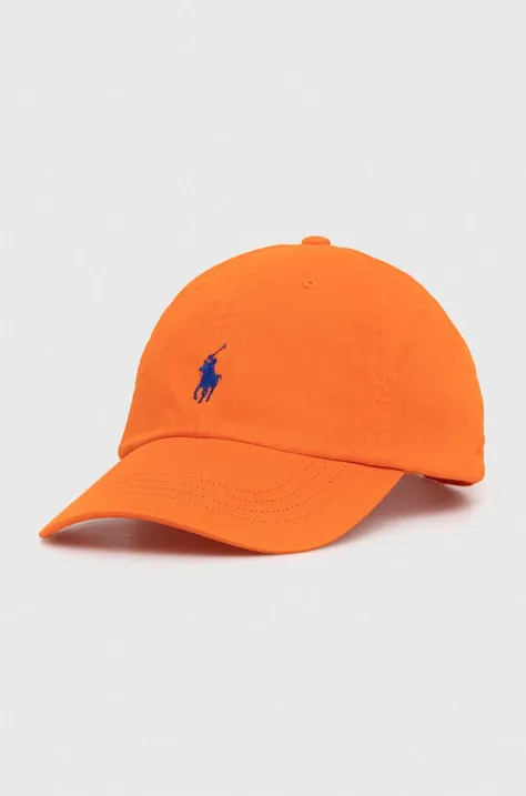 Polo Ralph Lauren șapcă de baseball din bumbac culoarea portocaliu, neted, 211912843