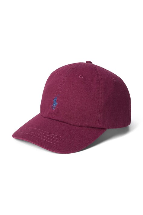 Polo Ralph Lauren czapka z daszkiem bawełniana kolor czerwony gładka 211912843
