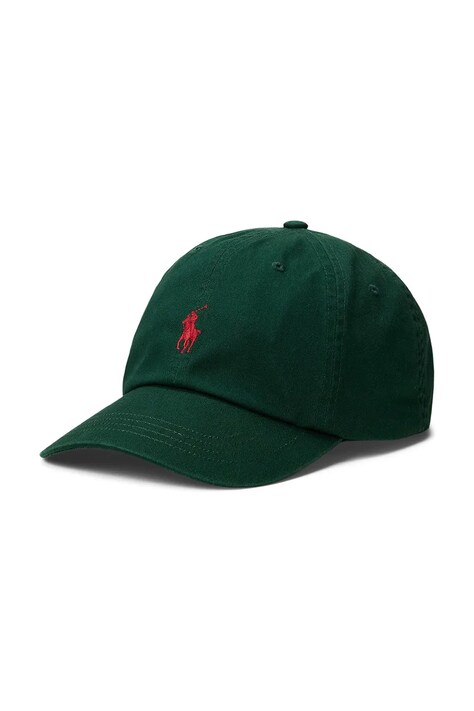 Polo Ralph Lauren czapka z daszkiem bawełniana kolor zielony gładka 211912843