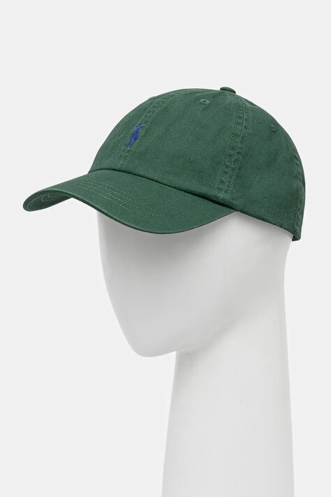 Polo Ralph Lauren czapka z daszkiem bawełniana kolor zielony gładka 211912843