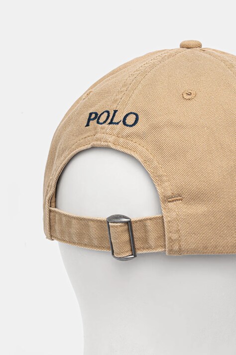 Polo Ralph Lauren czapka z daszkiem bawełniana kolor beżowy gładka 211912843