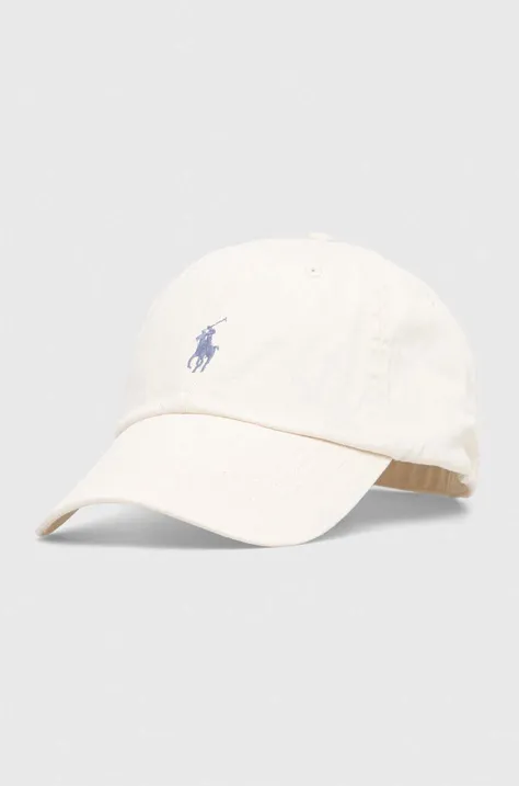 Βαμβακερό καπέλο του μπέιζμπολ Polo Ralph Lauren χρώμα: μπεζ