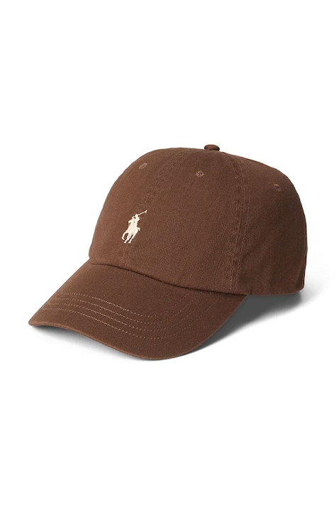 Polo Ralph Lauren καπέλο μπέιζμπολ γυναικείο βαμβακερό καφέ 211912843