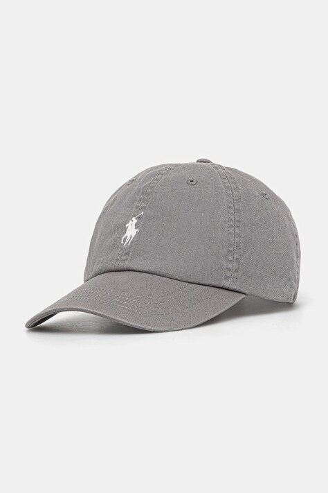 Памучна шапка с козирка Polo Ralph Lauren в жълто с изчистен дизайн 211912843