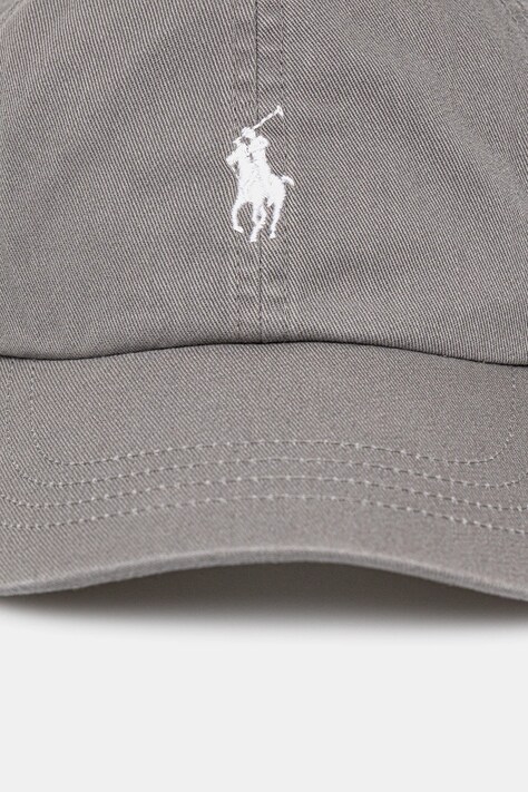 Polo Ralph Lauren czapka z daszkiem bawełniana kolor szary gładka 211912843