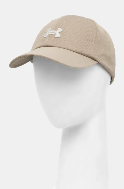 Šiltovka Under Armour béžová farba, s nášivkou, 1376705