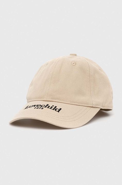 Βαμβακερό καπέλο του μπέιζμπολ Lovechild χρώμα: μπεζ